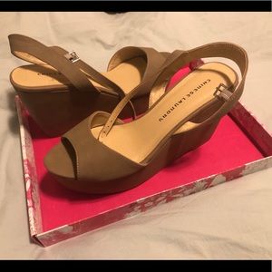 Chinese Laundry Nude/Beige Wedge Heels Size 10